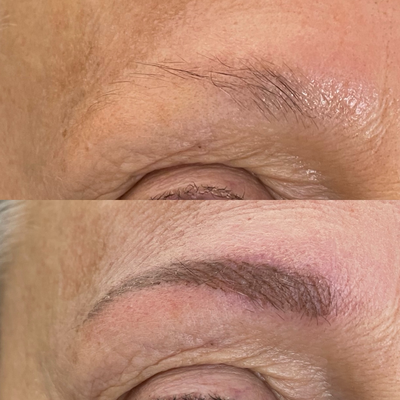 Augenbrauen vorher und nachher nach Permanent Make-up